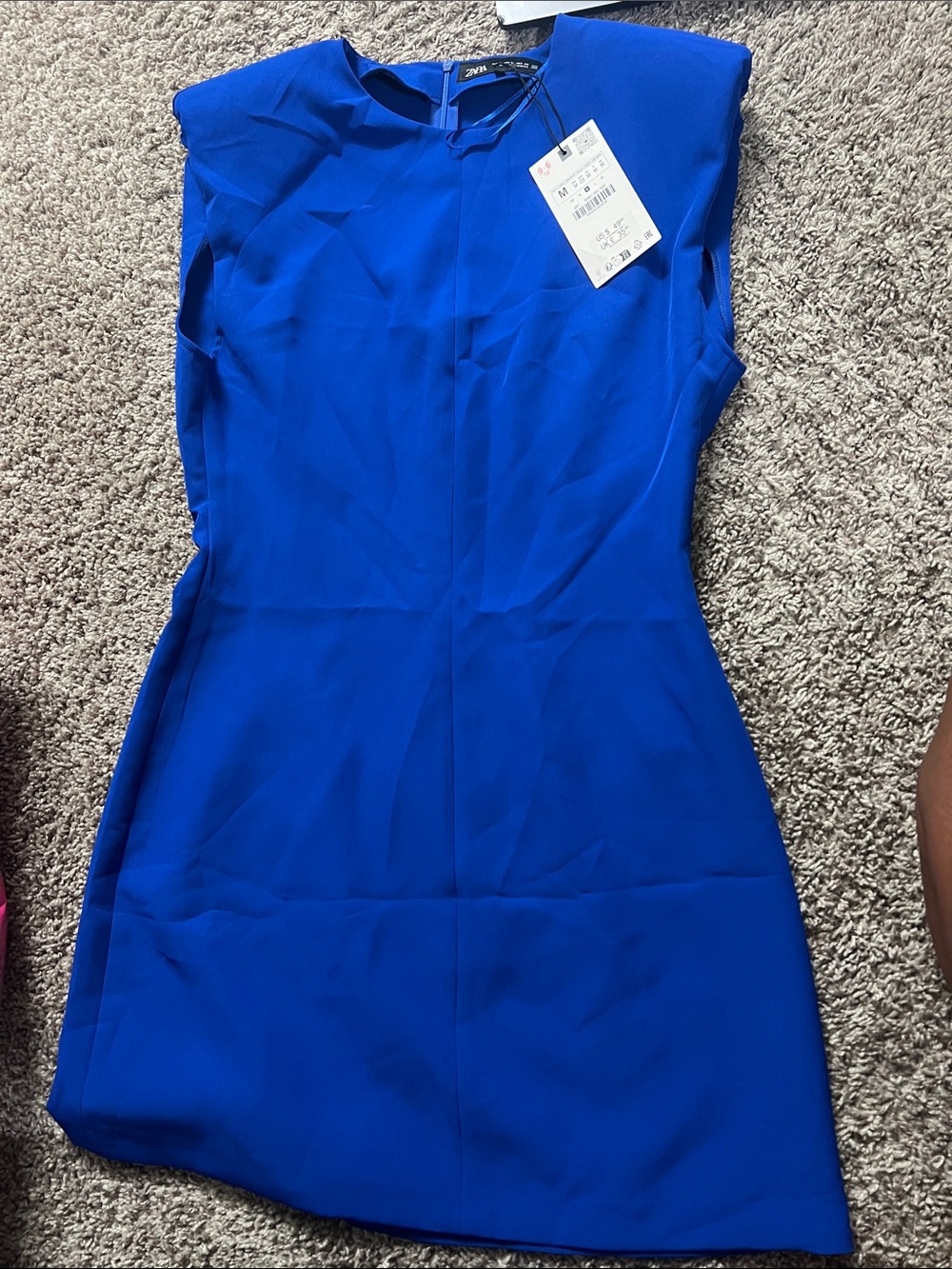 Zara Cobalt Blue Cap Sleeve Sheath Mini Dress